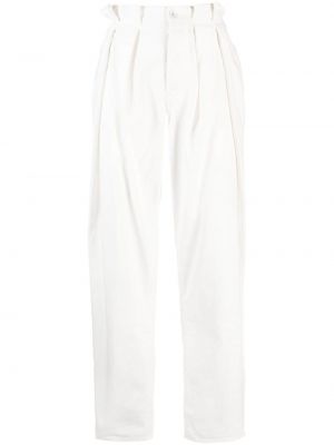 Jeansy bawełniane relaxed fit Off-white białe