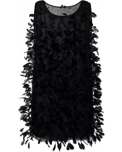 Rochie mini de mătase din șifon Max Mara negru