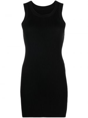 Pamučna svilena mini haljina Sacai crna