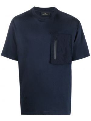 Тениска с цип с джобове Belstaff синьо