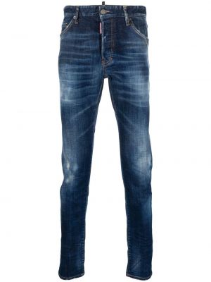 Revitty slim fit-farkut Dsquared2 sininen