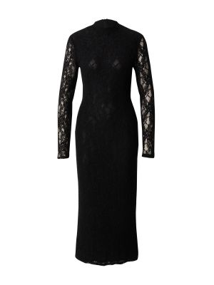 Košeľové šaty Bardot čierna