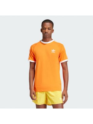 T-shirt a righe Adidas arancione