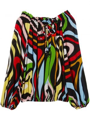 Bluza s potiskom z abstraktnimi vzorci Pucci črna