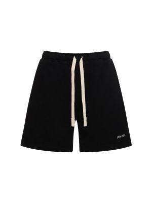 Pantalones cortos de algodón deportivos Palm Angels negro