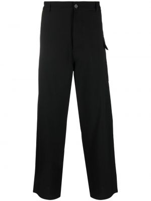 Μάλλινο παντελόνι με ίσιο πόδι Marni μαύρο