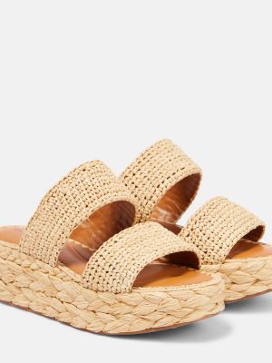 Pletené kožené sandály Clergerie béžové