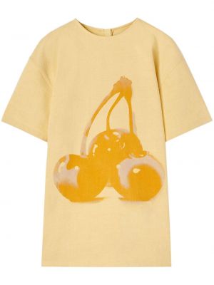 Oversize тениска с принт Jil Sander жълто