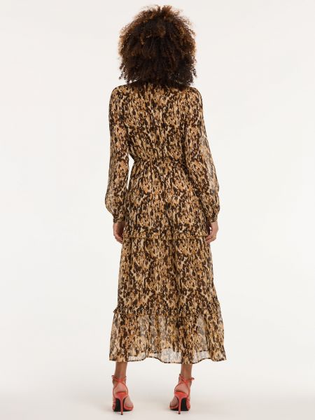 Robe longue à imprimé léopard Shiwi marron