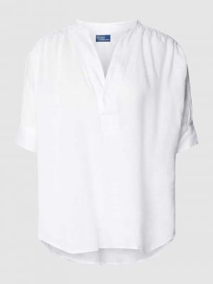 Lniana bluzka Polo Ralph Lauren biała