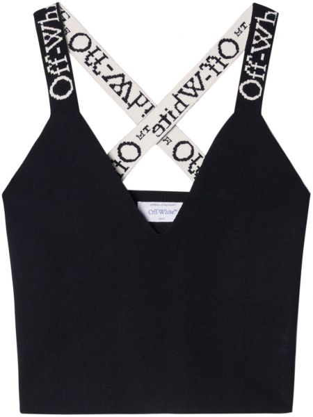 Tanktop i jacquard stof Off-white