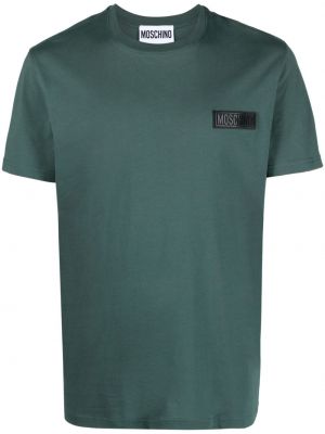 T-shirt en coton avec applique Moschino vert