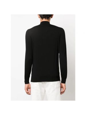 Jersey cuello alto de lana con cremallera de tela jersey Colombo negro