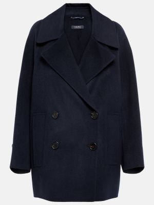 Vlněný krátký kabát 's Max Mara modrý