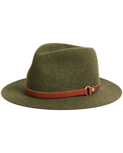 Кожаные шляпа армейские Rag & Bone, зеленые