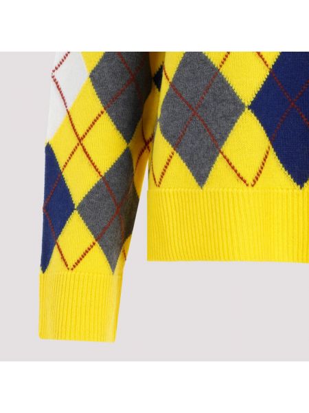 Jersey de tela jersey con estampado de rombos Loewe amarillo