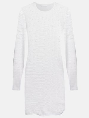 Mini vestido de lana de seda de cachemir Chloé blanco