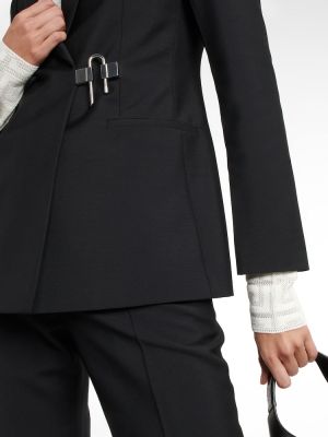 Volneni blazer iz moherja Givenchy črna