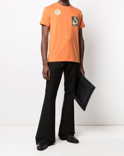 Camiseta con estampado Raf Simons naranja
