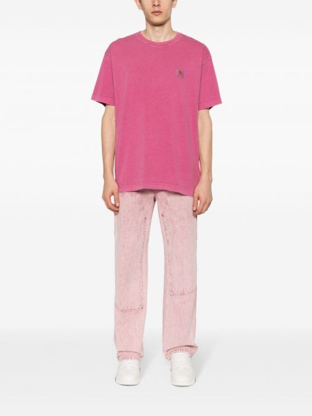 Medvilninis marškinėliai Carhartt Wip rožinė