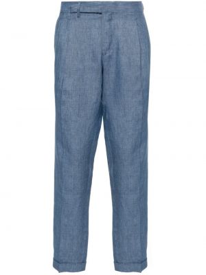 Lniane spodnie Briglia 1949 niebieskie