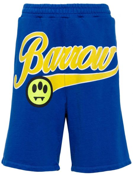 Shorts de sport en coton à imprimé Barrow bleu