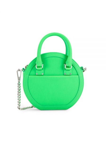 Кожаная круглая сумка Rebecca Minkoff зеленая