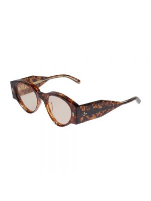 Okulary przeciwsłoneczne z wzorem argyle Jacques Marie Mage brązowe