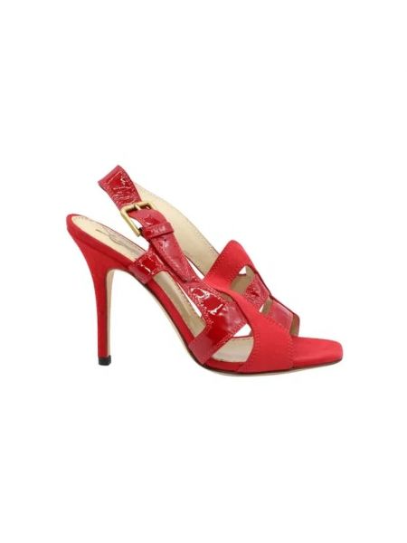 Sandales en cuir Saint Laurent Vintage rouge