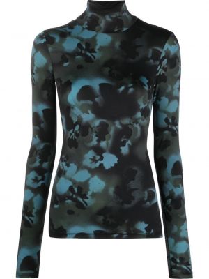 Jersey trykt floral lang topp Nina Ricci svart