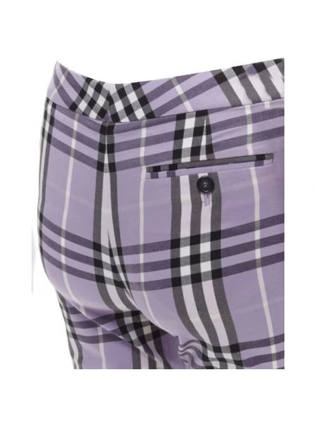 Spodnie z tkaniny retro Burberry Vintage fioletowe