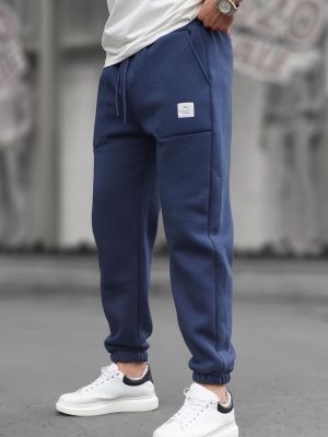 Pantaloni sport cu buzunare Madmext albastru
