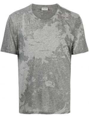 T-shirt à imprimé tie dye Saint Laurent gris