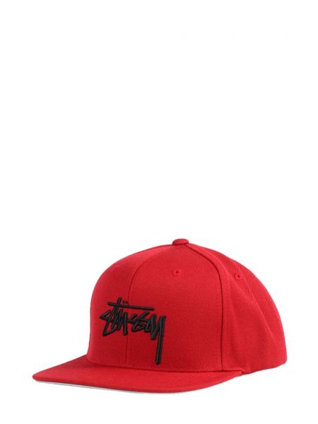 Broderet cap Stüssy rød