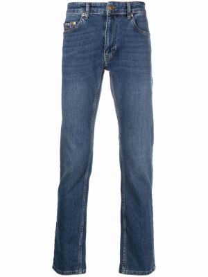 Дънки straight leg бродирани Versace Jeans Couture синьо