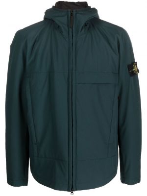 Hette zip lang jakke Stone Island blå