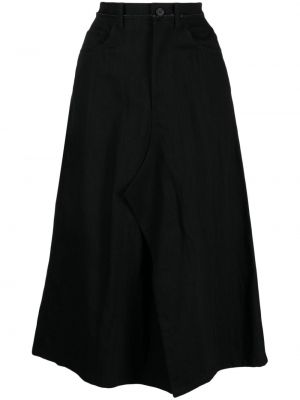 Βαμβακερή midi φούστα Yohji Yamamoto μαύρο