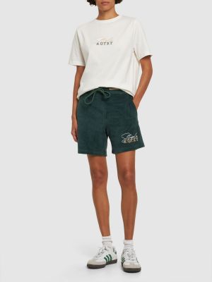 Shorts en coton à rayures Autry vert