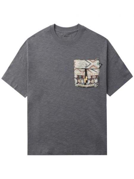 T-shirt aus baumwoll mit taschen Musium Div. grau