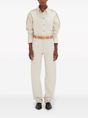 Bavlněné skinny džíny Victoria Beckham bílé