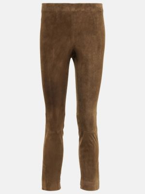 Замшевые брюки Vince. коричневые