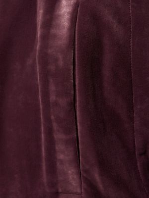 Zamatová bunda s výstrihom do v Rick Owens fialová