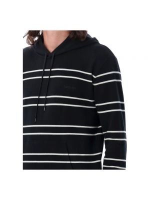 Bluza z kapturem w paski Saint Laurent czarna