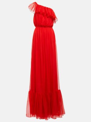 Jedwabna sukienka długa Gucci czerwona