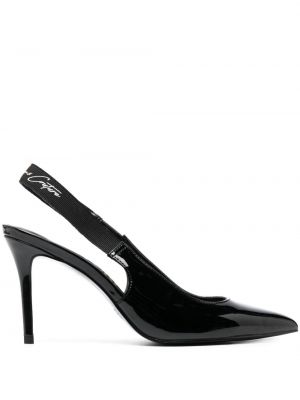 Полуотворени обувки с отворена пета Versace Jeans Couture черно