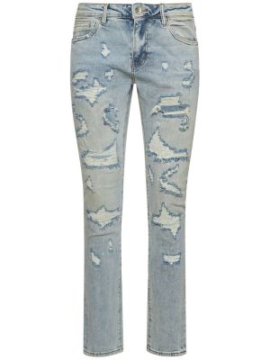 Skinny džíny s oděrkami Embellish modré