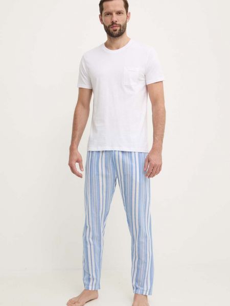 Pamučna pidžama s printom Fila bijela
