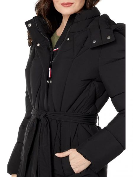 Пальто с капюшоном Tommy Hilfiger черное