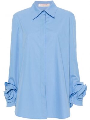 Košulja s cvjetnim printom Valentino Garavani plava