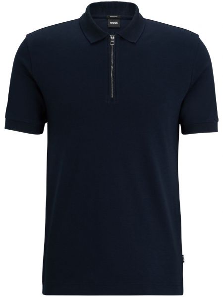 Poloshirt mit reißverschluss aus baumwoll Boss blau
